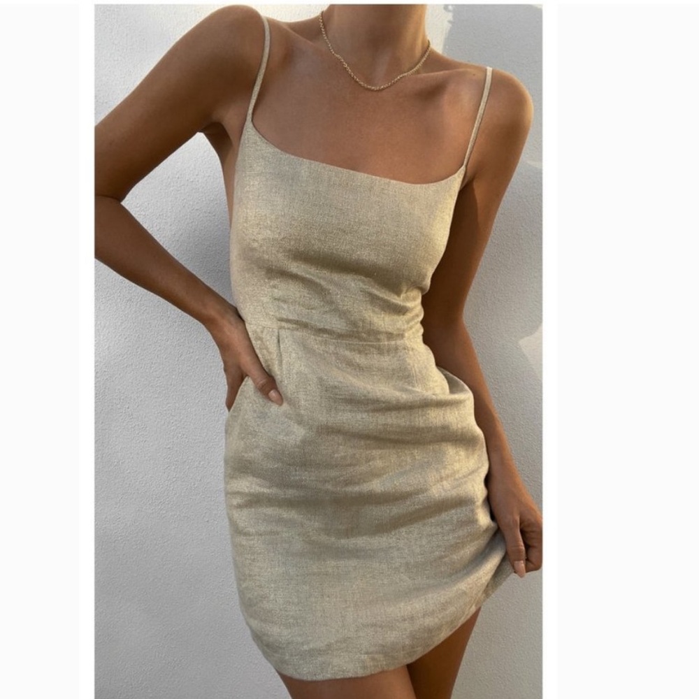 Posse Maeve Gold Linen Dress